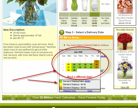 proflowers.com delivery date selection