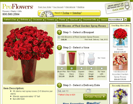proflowers product page